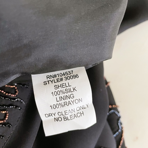 Burning Torch Black Beaded Fringed Formal Dress - Picture 14 of 16